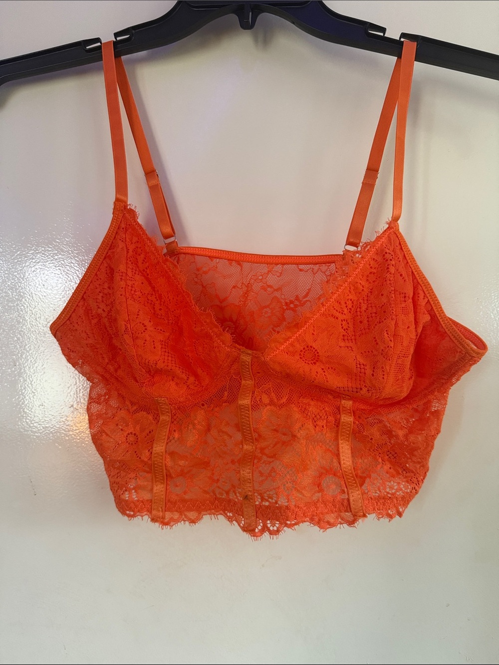 Lace Bralette Crop Camisole - Orange